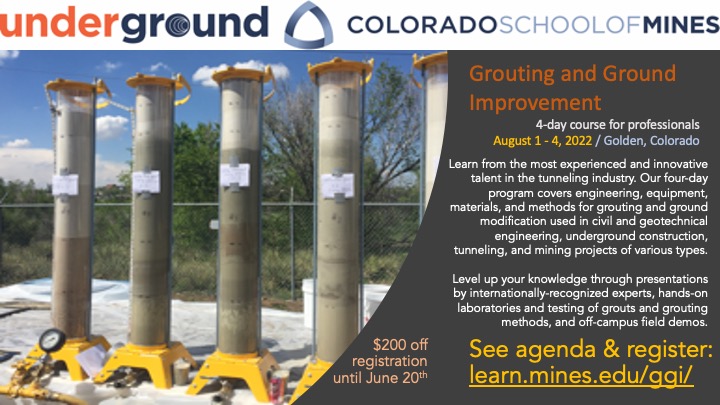 There is Still Time to Register with a Discount: 2023 Grouting &amp; Ground Improvement - mailchi.mp/mines/early-re…