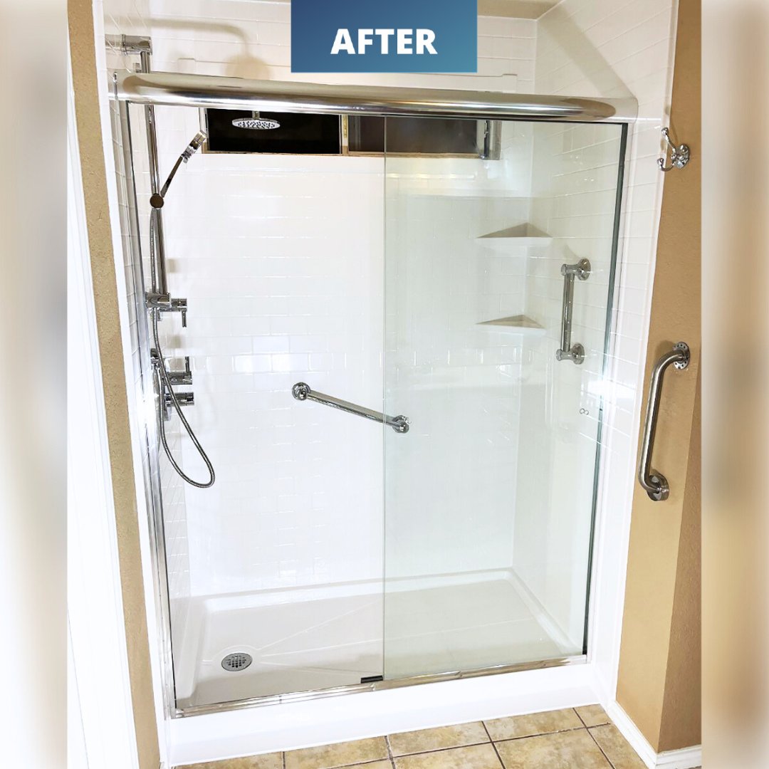 This was such a fun walk-in shower install! We love seeing the finished results - the new shower looks gorgeous. Let us know what you think! 🛁

M-39963 #bathroom #bathroomremodel #bathroomdesign #newbathroom #bathroomremodels #bathroomrenovation #renovations #homeimprovement