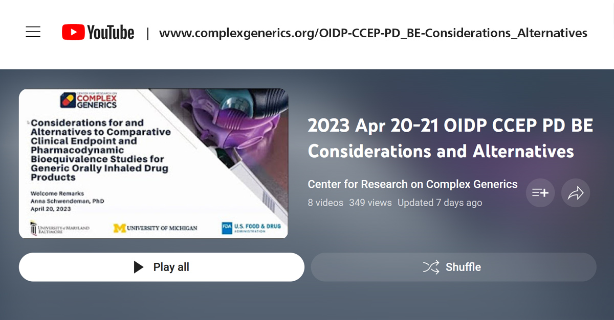 proverisscience's tweet photo. @US_FDA and The Center for Research on Complex Generics @complexgenerics hosted a public workshop on April 20-21, 2023. The presentation recordings are now available for viewing on YouTube: https://t.co/8s4rEVmB9W. 
#generic #drugdevelopment #nasal #inhaled https://t.co/L3llSovBkt