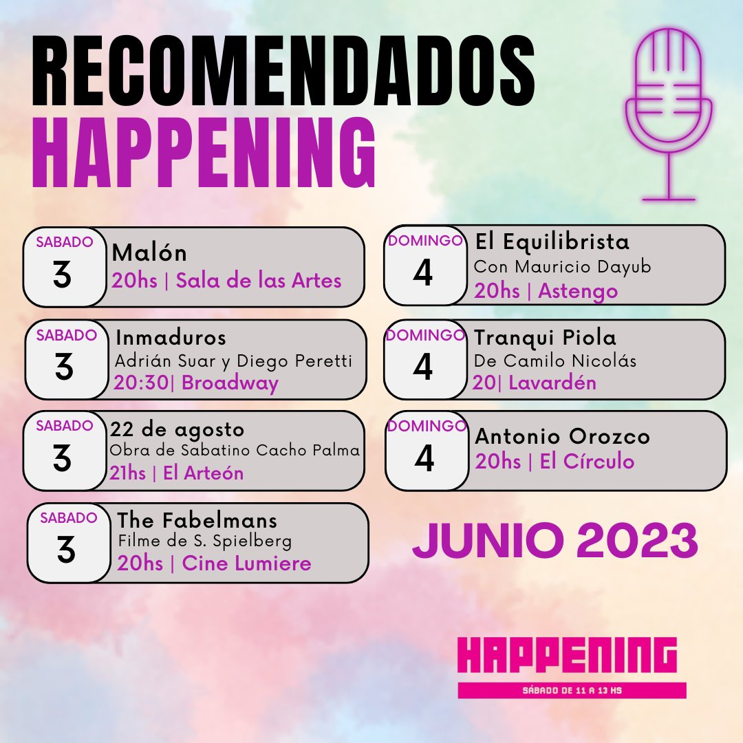 Desde <a href="/happeningunr/">HappeningUNR</a> armamos el recomendado de la semana con un abanico de eventos culturales para que disfrutes en #Rosario