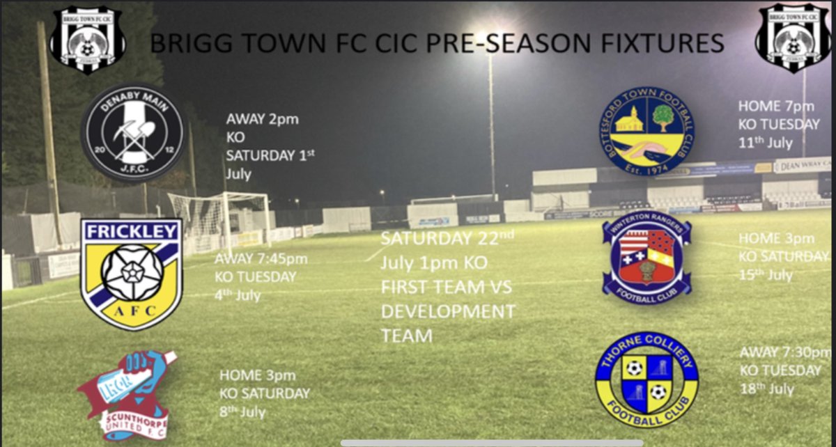 ChrisSara71's tweet photo. Brigg town fc cic pre season fixtures https://t.co/PWaKlLhQZP
