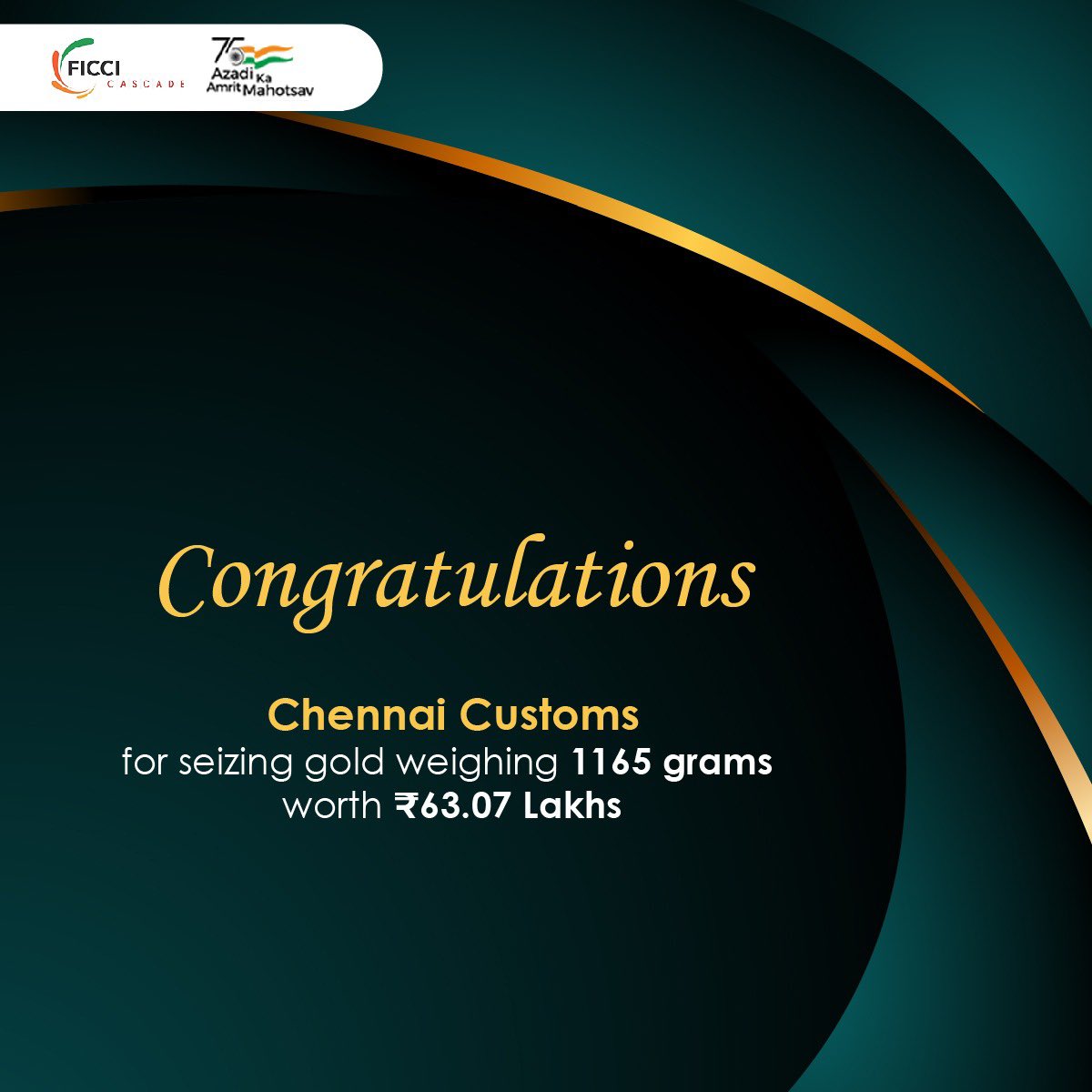 We congratulate @ChennaiCustoms for confiscating gold bars of 24k purity gold valued at ₹63.07 Lakhs.

Real-time exchange of data is paramount for enforcement officials to swiftly act upon suspected cases. 

#IndianCustomsAtWork
#IndianEnforcementAtWork
@cbic_india @mkstalin