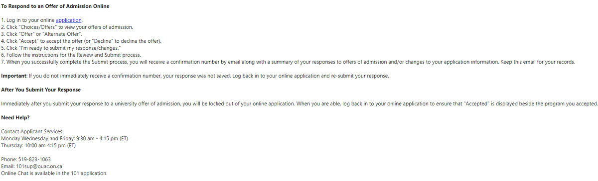 Gr 12 OUAC APPLICANTS

June 1st is the deadline to accept an offer of admission to a University program.

Open attached Pic to see full instructions.
or Watch the Helpful Tutorial using the Link below

ouac.on.ca/101-tutorials/…