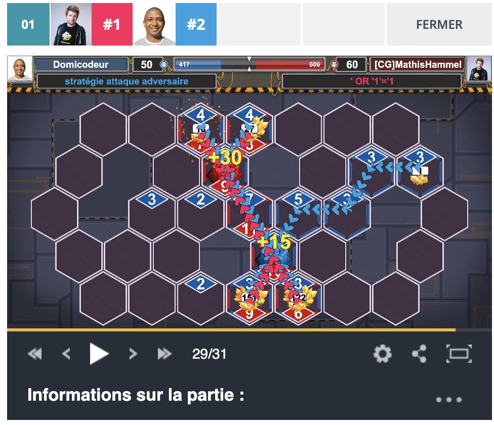 domiCodeur's tweet image. J&apos;ai perdu cette partie, mais c&apos;était sûr #CodinGame
