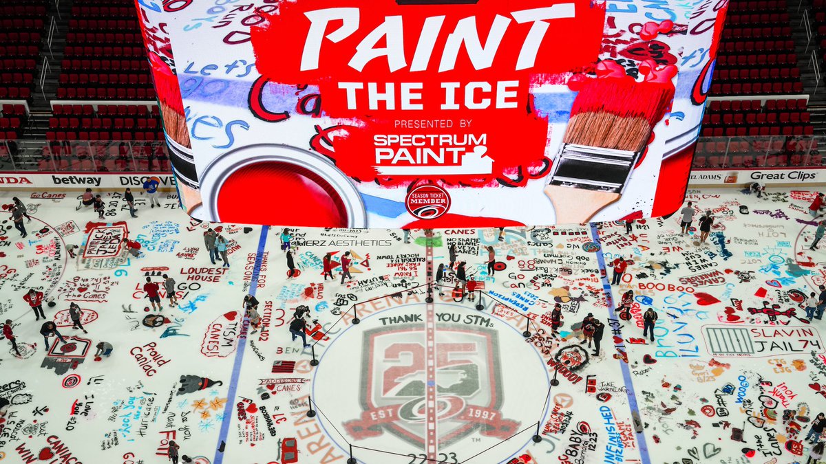 Canes's tweet photo. Even with the paintbrush, y'all bring the passion.

Big shoutout to our Season Ticket Members for these works of art 🎨 https://t.co/PCfpclpyU6