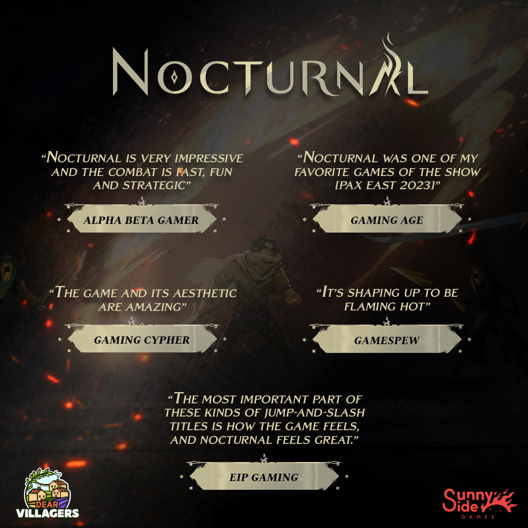 DearVillagers's tweet photo. 7 days to go before the release of #Nocturnal by @SunnysideGames ! 
We are burning for you to embrace the Flame! 🔥

7 June
Steam, Nintendo Switch, PS5 &amp;  Xbox Series X|S

#WishlistWednesday #indiegame https://t.co/BUGkTCNTZU