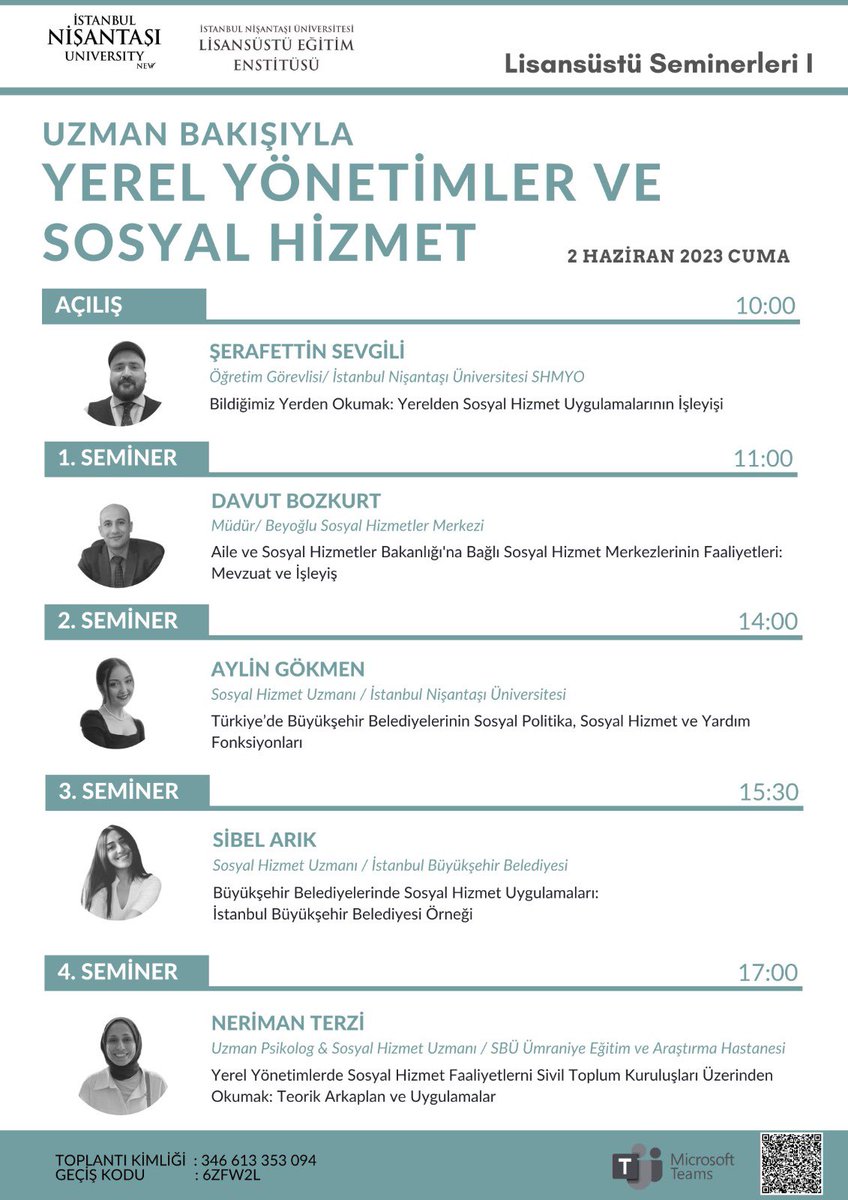 NEnstitusu's tweet photo. Lisansüstü Seminerleri başlıyor! 
Öğrenci ve mezunlarımızın sunumlarıyla ilk etkinliğimiz, 2 Haziran 2023 Cuma günü Online yapılacaktır. Temamız “Yerel Yönetimler ve Sosyal Hizmet” olarak belirlenmiş olup, etkinliğimiz, ilgilenen tüm katılımcılara açık ve ücretsizdir. https://t.co/7kuGTLRMqs