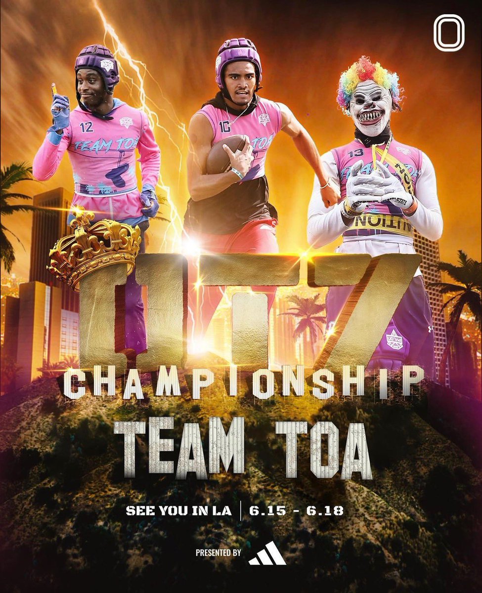 Them TOA BOYZ are ready for the OT7 CHAMPIONSHIP! It’s going up in the city and it’s only right that we defend the turf! You better believe that the only way to the top IS THROUGH US! Strap up, we plan on ending this 7on7 circuit with a bang! #TeamTOA #TOABOYZ #WeRunCALIFORNIA