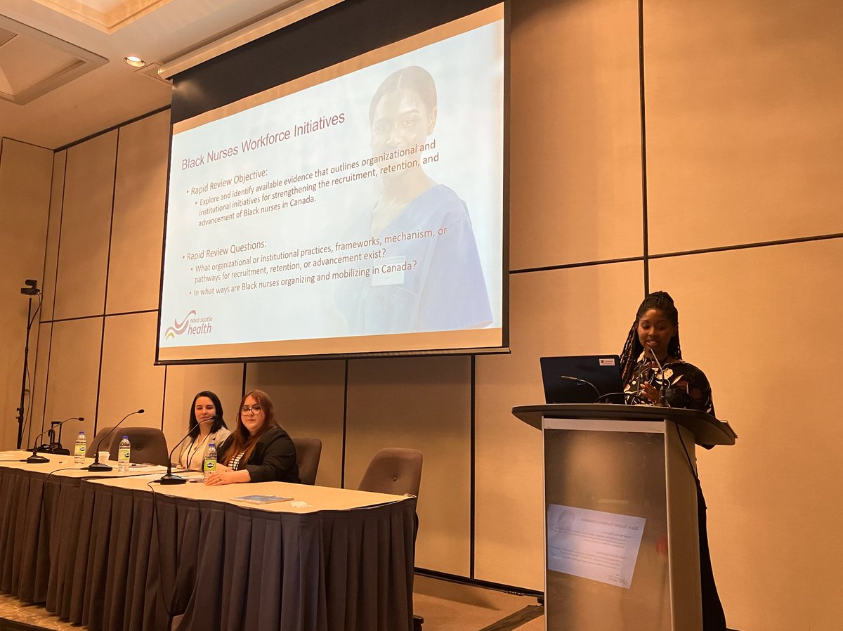 Trainees are at the forefront of health equity research - A #CAHSPR23-inspired argument thread 🧵.

@BlackFemRN maps the grass root, organizational, and institutional initiatives for the recruitment, retention, and advancement of black nurses in Canada.