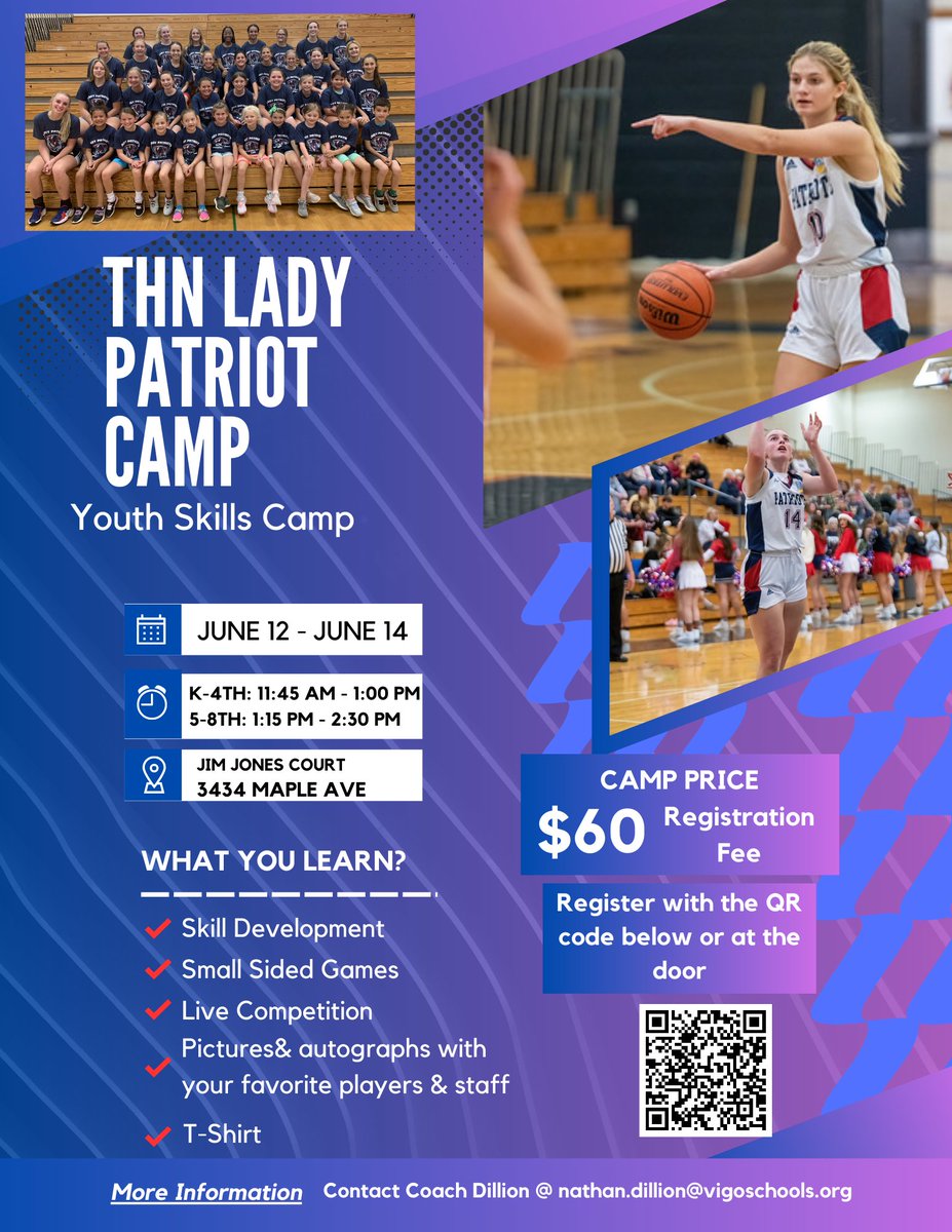 thn_gbb's tweet photo. Just under two weeks until camp starts!
Scan the QR code to get early registration to avoid the hassle! https://t.co/XB7FNtYcda
