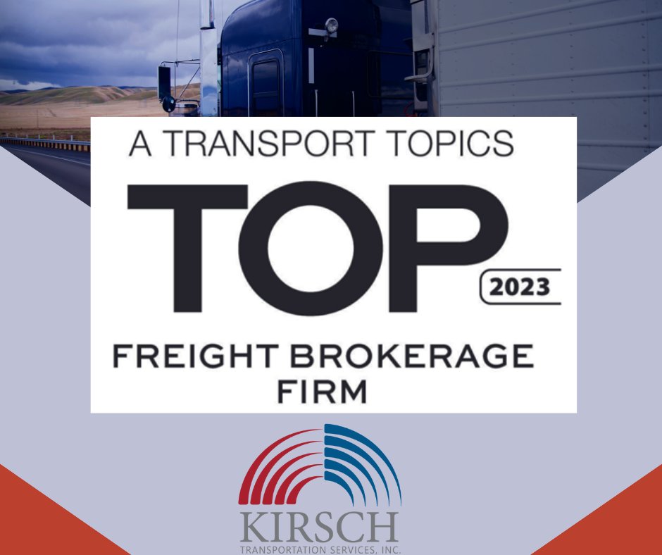 kirschtransport's tweet photo. We are honored to be recognized in Transport Topics TOP 100 at #71. This is a true testament to the hard work of our dedicated team and all of our incredible partners! #transportation #logistics 

https://t.co/pjb5N99Bl8 https://t.co/DJKF5jUUxQ
