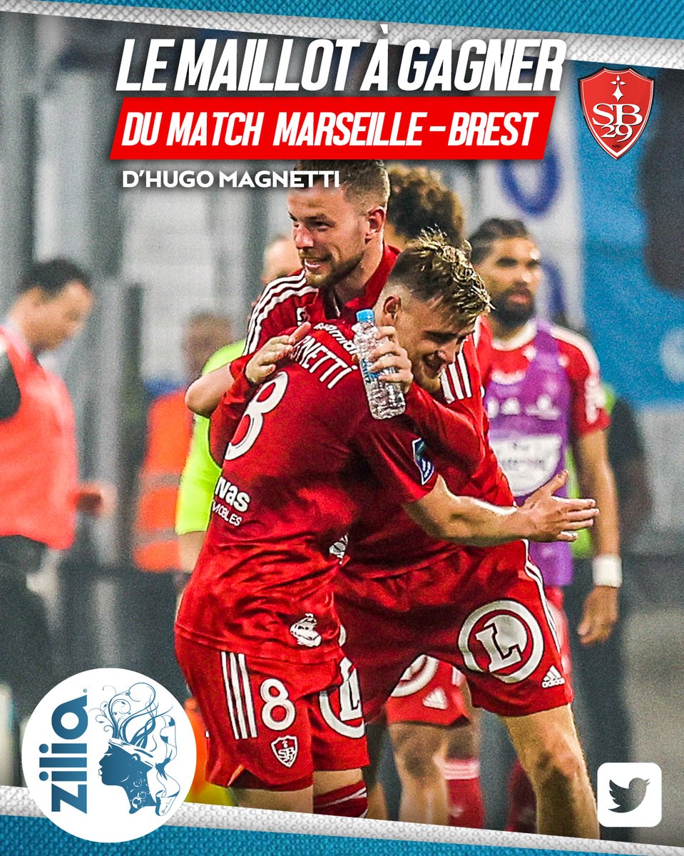 EauZilia's tweet photo. ⚽ 𝗭𝗶𝗹𝗶𝗮, partenaire du @SB29, vous propose de remporter le maillot dédicacé d'𝗛𝘂𝗴𝗼 𝗠𝗮𝗴𝗻𝗲𝘁𝘁𝗶, buteur lors de la victoire face à l'OM ! #ForzaBrest 💪
Pour participer :
• Abonnez-vous à @eauzilia
• RT + follow la publication
Bonne chance à tous ! 🍀 https://t.co/TMGfJT2vHl