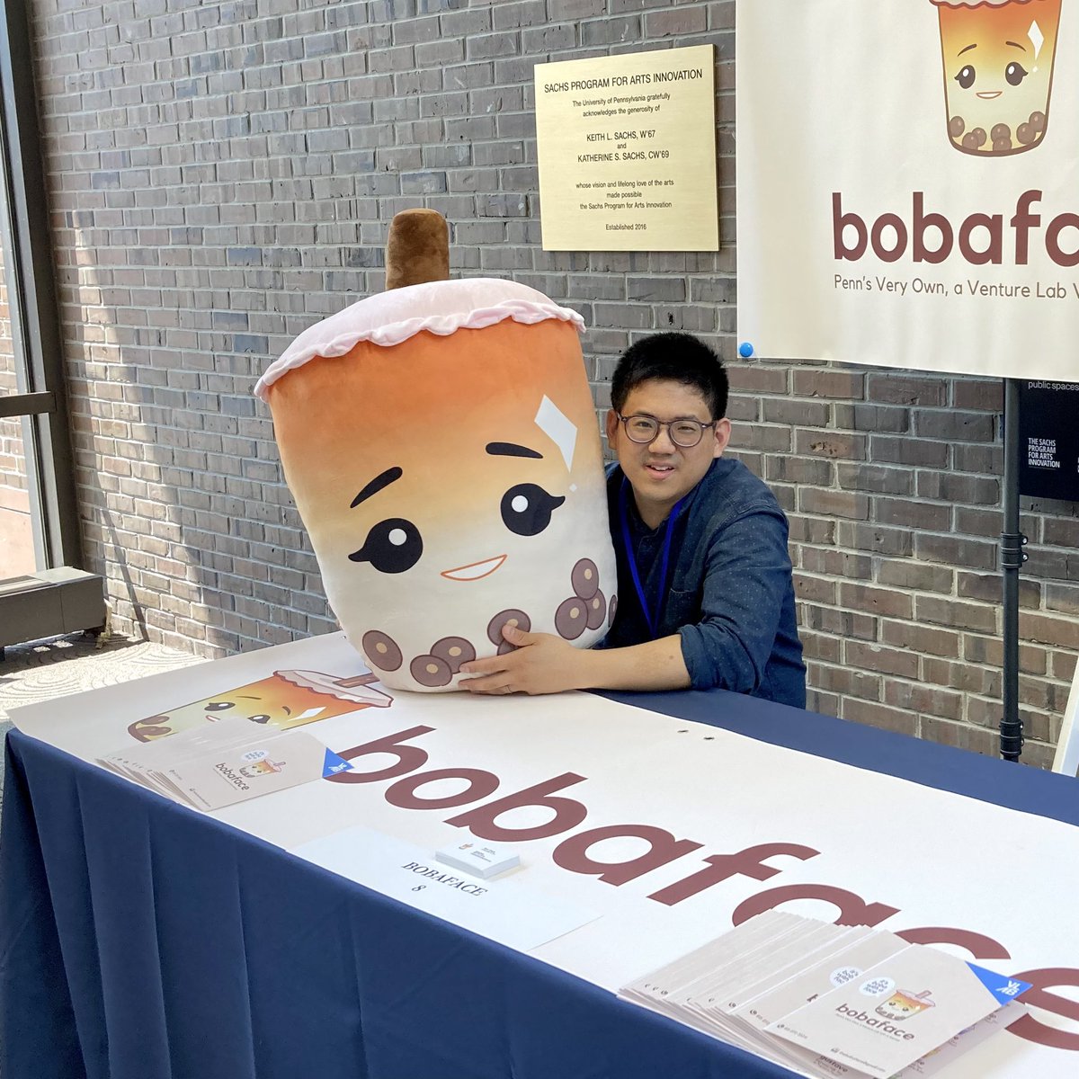 thebobaface's tweet photo. we are debuting our plushie for today’s 2023 Penn Supplier Diversity Forum &amp; Expo! Stop by for a hug!

#bobaface #boba #bobatea #milktea #tea #fruitea #bubbletea #plushie #penn #diversity #expo https://t.co/VkbxAoFDHA