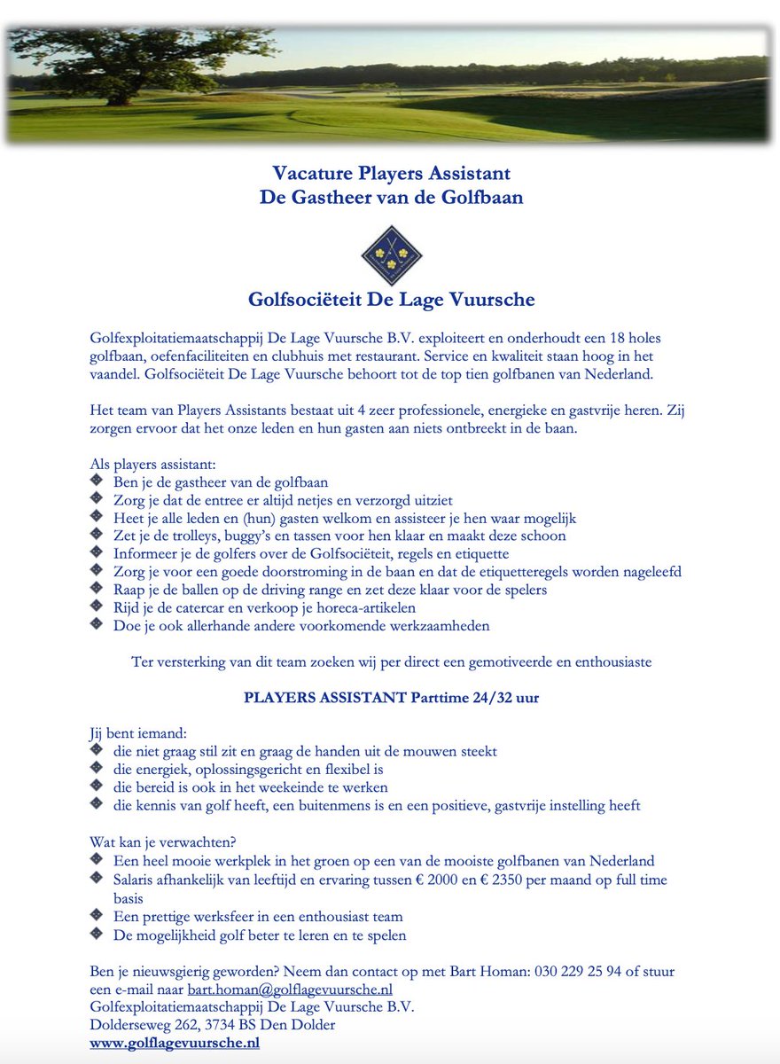 #werkenopdegolf @Golfsociëteit De Lage Vuursche
