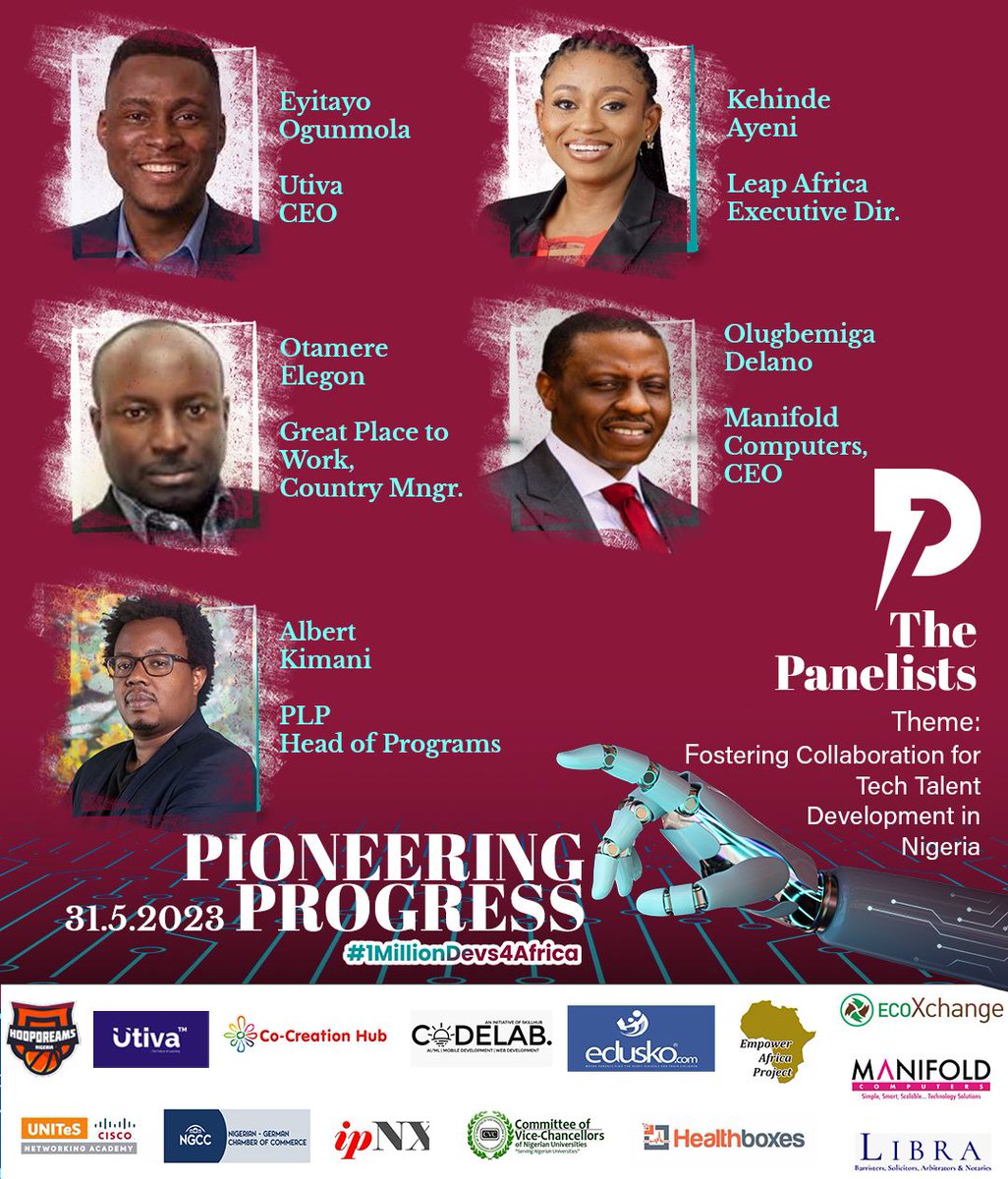 You can register and be a part of this session via lnkd.in/dmPCEcS2
Our CEO Gbemiga Delano would be sharing wisdom
#manifoldcomputers #thepanelist #1milliondevs4africa