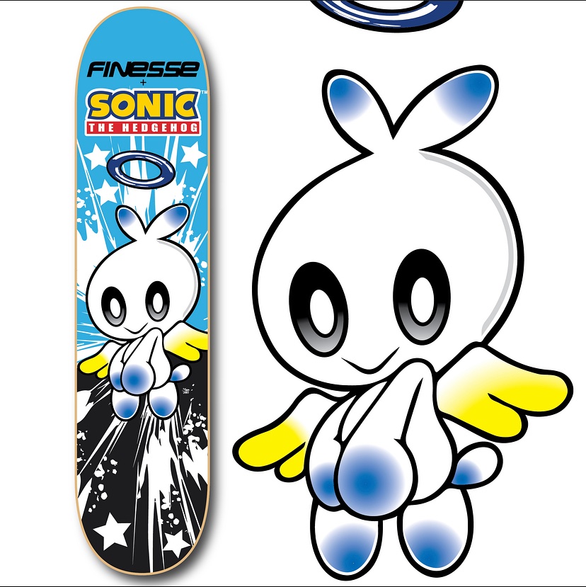 New @sonicthehedgehog Hero Chao coming this summer! #artlife #skatelife #digitalart #techdeck #finesseskateboards #sega #sonicthehedgehog #herochao #jamesart #blessed