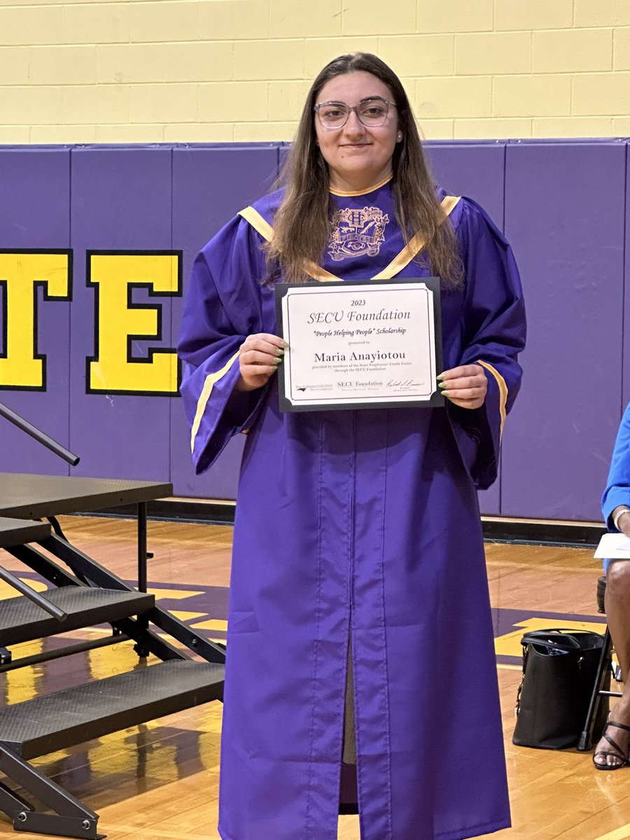 CHHSpirateSS's tweet photo. Congratulations to our recipient of the State Employees Credit Union Foundation People Helping People Scholarship totaling $10,000, Maria Anayiotou! This scholarship was presented by Jeannette Boyd, VP of the SECU, Glen Laurel branch and Andrew Morris.
#PiratesOnBoard https://t.co/oRiTRS0Gor