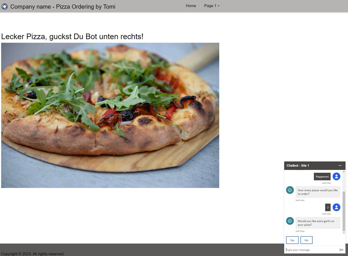 TKarafilov's tweet image. And there it is: A #PowerVirtualAgent for ordering Pizza added to a #PowerPages site in only a few minutes! WOW 🤩😍✔️