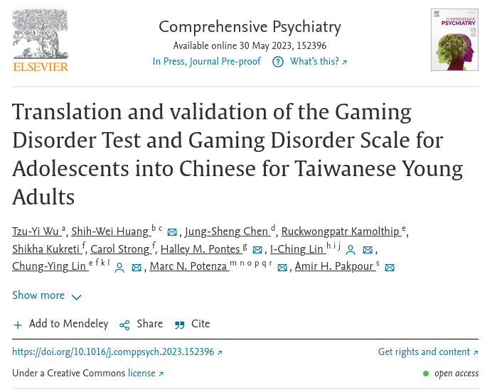 Halley Pontes (@drhalleypontes) on Twitter photo Our latest study on #gamingdisorder has just been published in the Comprehensive Psychiatry journal. Thanks to my colleagues for the collaboration <a href="/amir_pakpour/">Amir Pakpour</a>
The study can be downloaded for free from here: doi.org/10.1016/j.comp… Our latest study on #gamingdisorder has just been published in the Comprehensive Psychiatry journal. Thanks to my colleagues for the collaboration <a href="/amir_pakpour/">Amir Pakpour</a>
The study can be downloaded for free from here: doi.org/10.1016/j.comp…