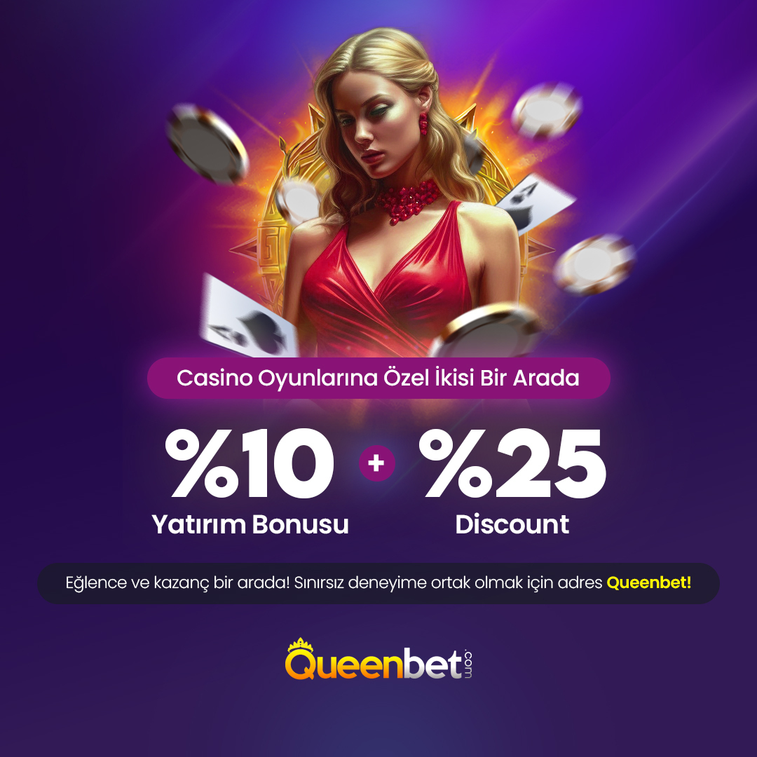 Casino alanında geçerli %10 yatırım bonusu Queenbet'te! 
Olası kayıp yaşamanız durumunda %25 discount alabilirsiniz.
Toplamda %35 oranında faydalanabileceğiniz bu bonus ile şans sizinle olsun.