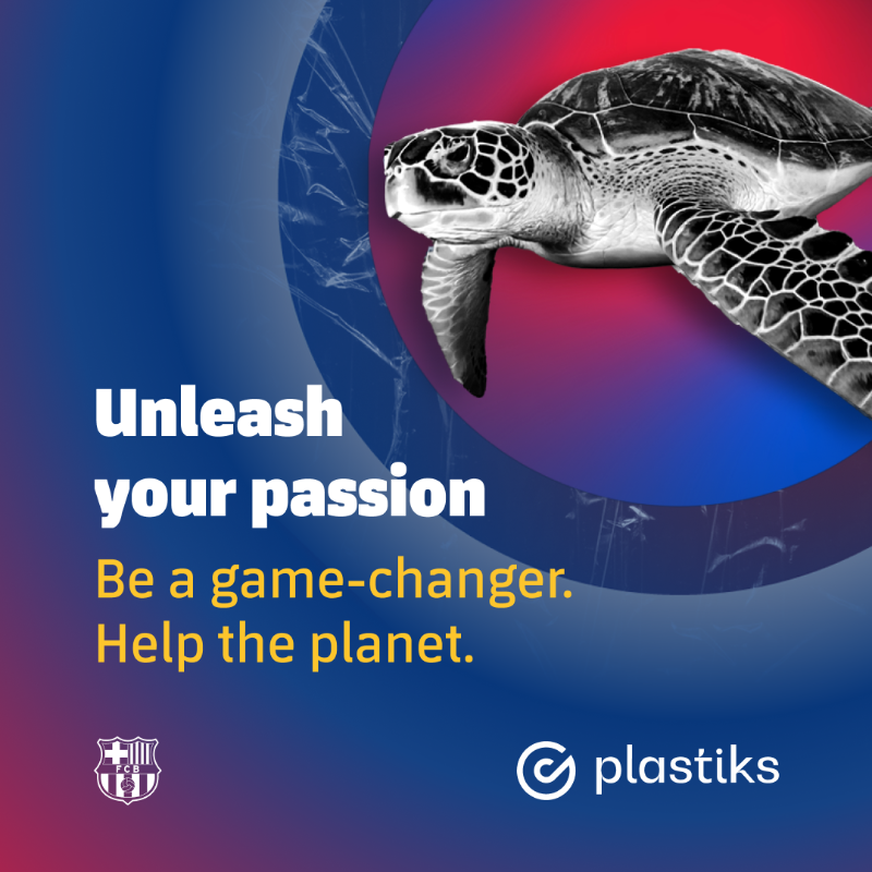 FCBarcelona's tweet photo. ♻️🤝 FC Barcelona launches its first NFT collection in association with @Plastiks_io!