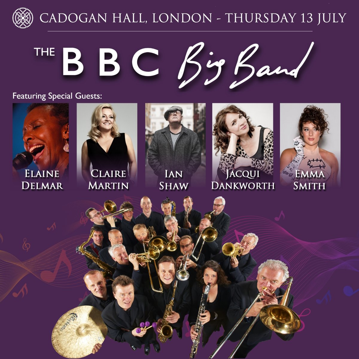 13 July sees the return of <a href="/BBCBigBand/">BBC Big Band</a> to London's <a href="/cadoganhall/">Cadogan Hall</a> to celebrate 'The Art of Swing and Song'.  
Featuring a stellar line up of guest vocalists, including Jacqui Dankworth, Claire Martin, Emma Smith, Ian Shaw, and Elaine Delmar.
Now booking: cadoganhall.com/whats-on/bbc-b…