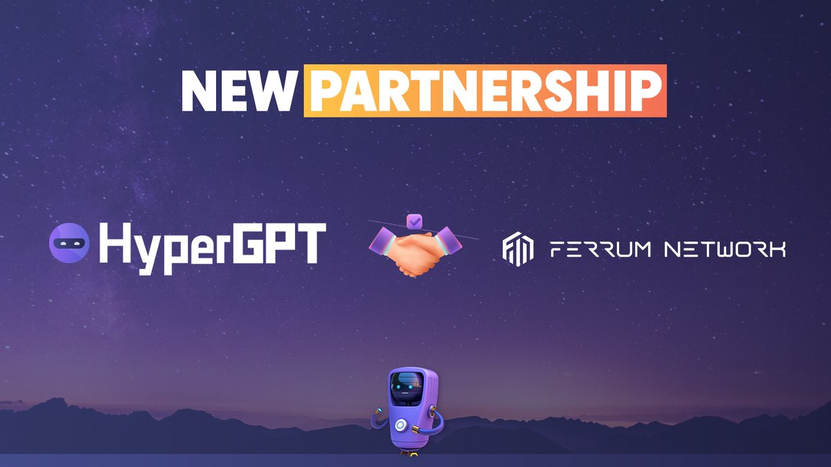 🎉 Hold onto your seats, folks, because the epic #partnership is here! 🚀 

HyperGPT and @FerrumNetwork are joining forces, and it's a match made in #crypto heaven! 🤝✨ 

🔗 Ferrum Network, the trailblazer in the industry, is bringing value, data, and functional interoperability…