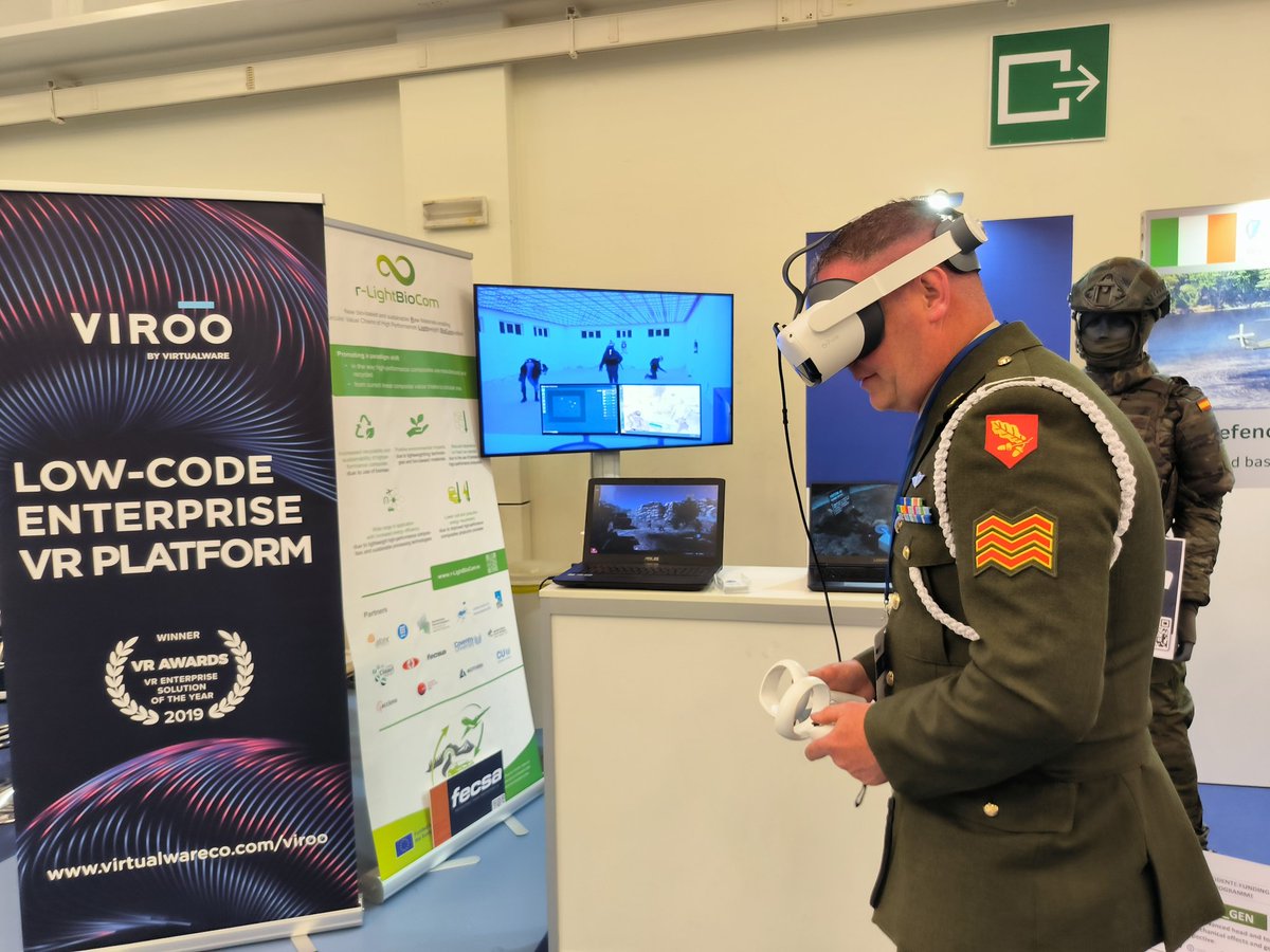 VIROOXR's tweet photo. Hey! We are at #EDID23 this week!🙋‍♀️

One of #VIROO's aims is to further ignite innovation in defence and maximise synergies.🚑🪖

Come visit us at #booth47 and try on the #VR headset that will immerse you in our #VRPlatform!

#MadeWithUnity #VRforDefense #Technology https://t.co/eoyktHP8jJ