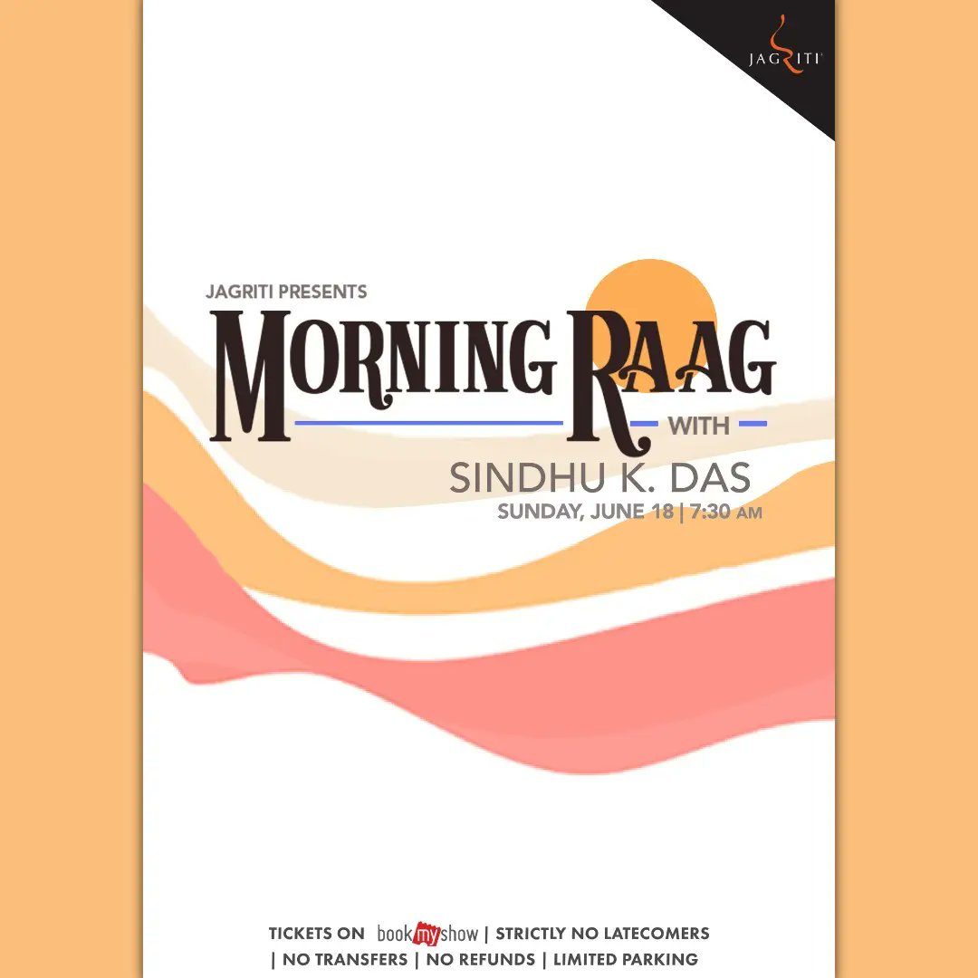 Morning Raag with Sindhu K. Das is coming up on Sunday, June 18th, at 7:30 am at Jagriti Theatre, Whitefield. We have limited outdoor seating so book your tickets now:  in.bookmyshow.com/events/morning…

#indianclassicalmusic #hindustani #instrumentalmusic #hindustaniconcert #musicconcert