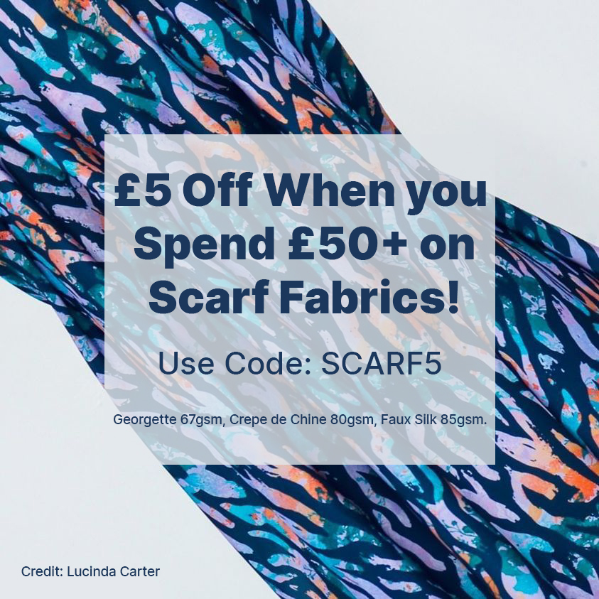 prinfab's tweet image. 🦋 Use code SCARF5 to get £5 off when you spend £50 or more on scarf fabrics! 🦋

Thank you Lucinda Carter for letting us share photos of your work. ✨

Expires 5 June 2023 at midnight (GMT). 

#discount #scarfprinting #printedscarf #customscarf