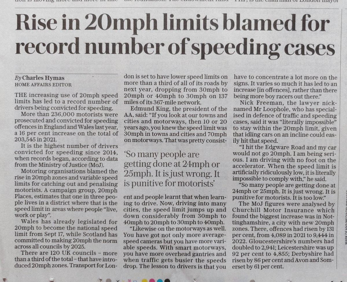 …or possibly a rise in drivers breaking the law?
#20sPlenty