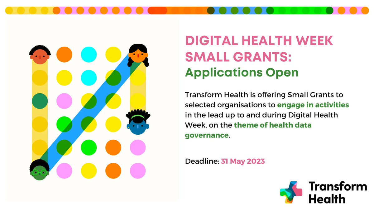 📢: Last day to apply!! Applications close today.

Apply now to receive #SmallGrants of up to USD 5,000 to support #HealthDataGovernance at #DigitalHealthWeek. 

Know more: buff.ly/42PO9IM

#Grants #NonProfitGrants #DigitalHealth