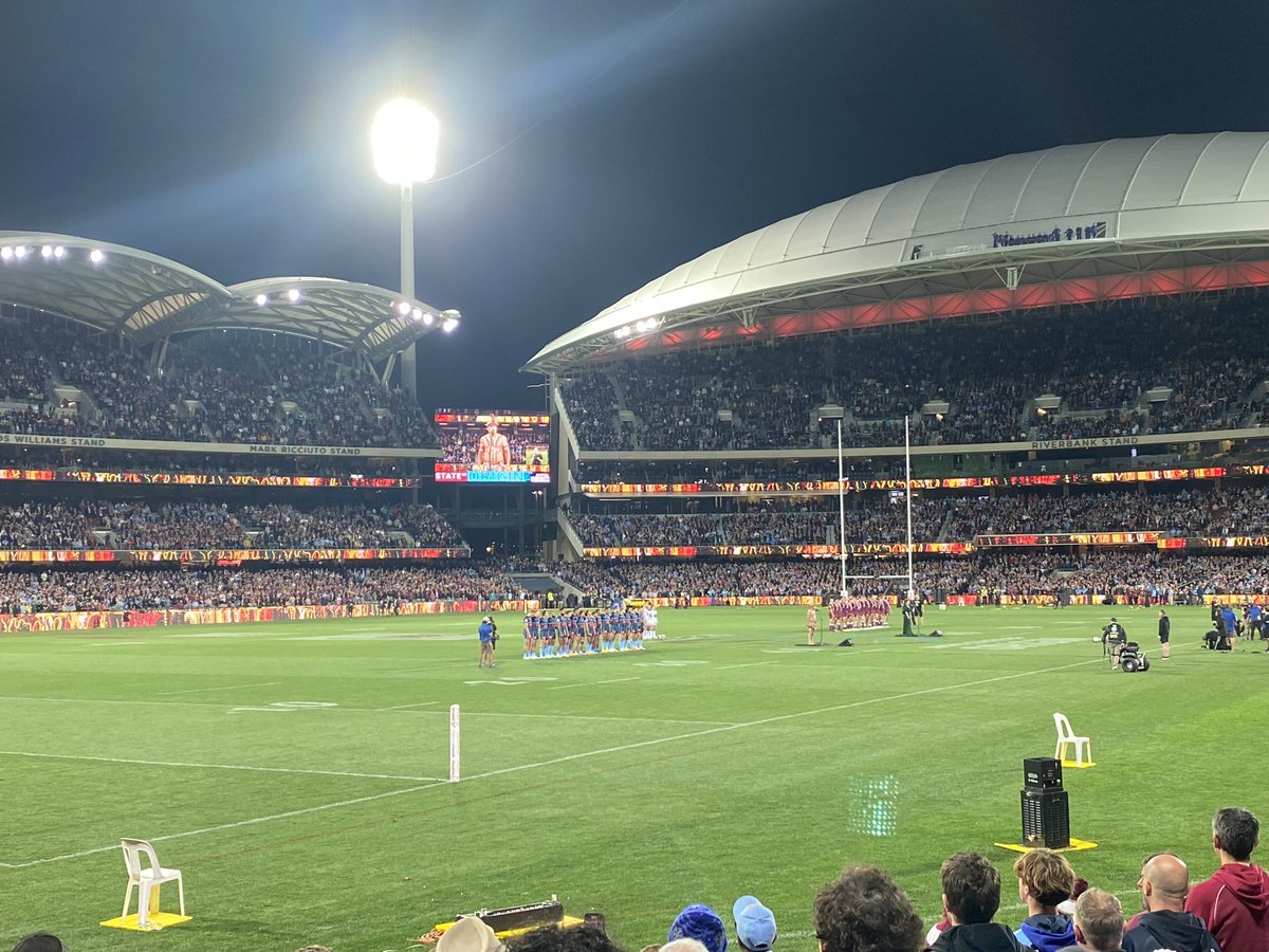 Tonight’s #Origin crowd of 48,613 at #Adelaide Oval is just short of the 48,962 which attended the Crows/Port #AFL Showdown in April