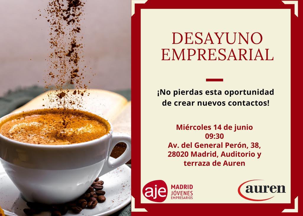 ¿Quieres crear nuevos contactos y aumentar tus oportunidades de #negocio?

Si es así, #AJEMadrid tiene el placer de invitarte al mejor desayuno empresarial, en dónde podrás contar con oportunidades de negocio únicas y ampliar tus contactos.

<a href="/Auren_Spain/">Auren Spain</a> #emprendimiento