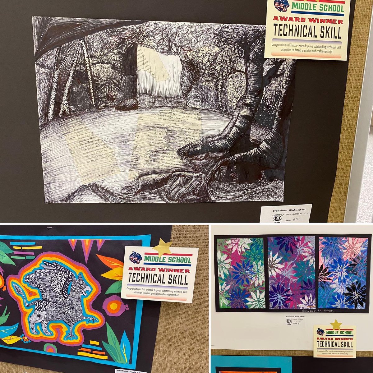 Highlights of @BAM_MS_Official award winners from the INDY Cluster Art Show yesterday! Great work! 👏@IndyNationLCPS @IndyHS_Art #art #artshow #arted #artteacher #middleschoolart @Thiele1Ryan @LCPSVisualArts #lcpsart