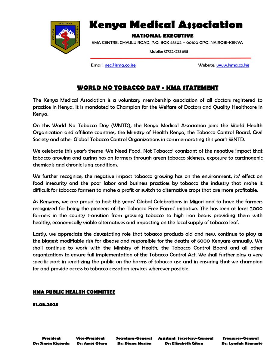 Kenya Medical Association tweet media