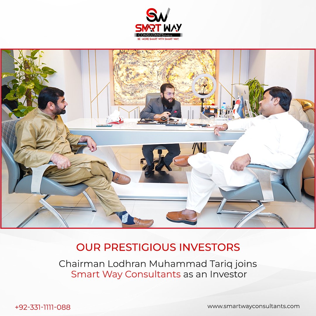 PvtSmartway's tweet photo. We are thrilled to announce that Smart Way Consultants has welcomed Chairman Lodhran Muhammad Tariq as one of our prestigious investors. We are grateful for his trust in our company and look forward to a prosperous partnership.

#SmartWayConsultants #Investment #ChairmanLodhran https://t.co/H4GGaLP7O7