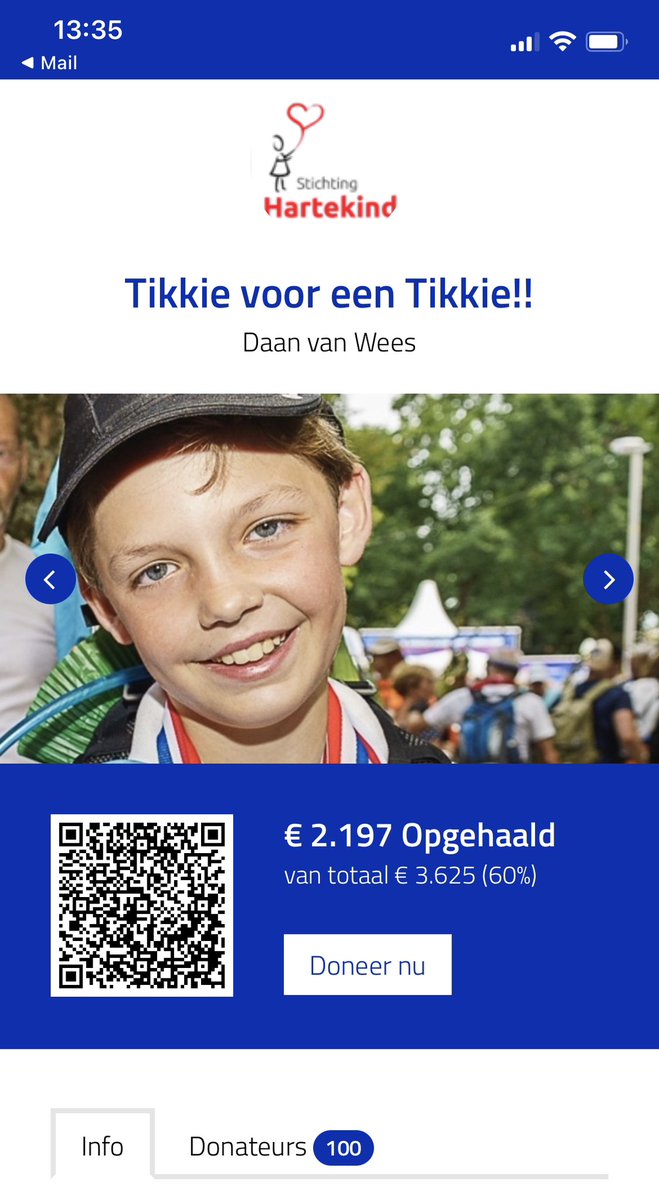 Jorrit van Wees (@gasoloog) on Twitter photo Update: al 100 donateurs!!
#vierdaagse / #4D23
Daan loopt weer voor #hartekind en het #vteam #tikkievoortikkie <a href="/hartekind/">Stichting Hartekind</a> Update: al 100 donateurs!!
#vierdaagse / #4D23
Daan loopt weer voor #hartekind en het #vteam #tikkievoortikkie <a href="/hartekind/">Stichting Hartekind</a>