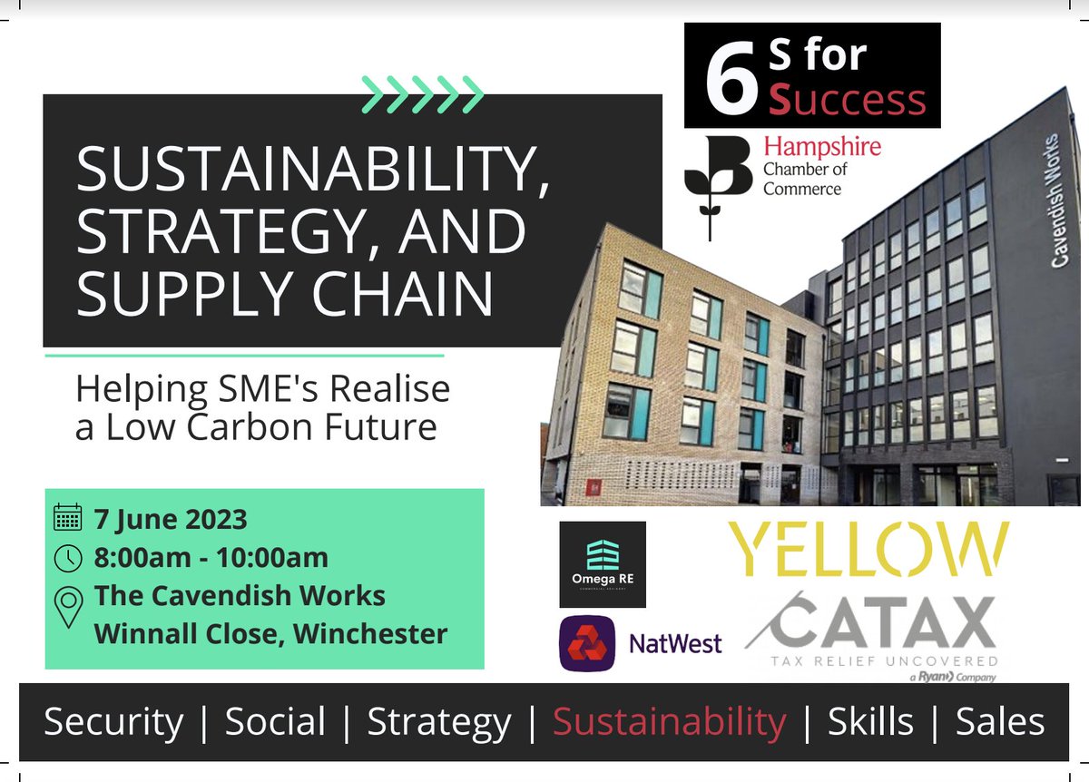 Omega RE are hosting an event which aims for SMEs who wish to educate/improve there sustainability strategy. This is a free event and our Business and Development Manager Richard Hall will be attending as a guest speaker! Tickets: my.hampshirechamber.co.uk/calendar_detai…