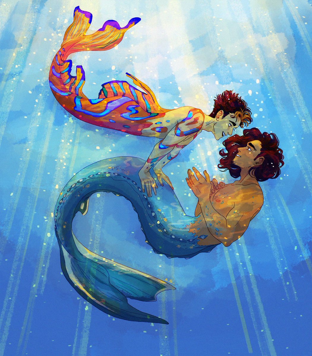 dreamingpartone's tweet photo. I'm sneaking in just before the month ends with some asny art for mermay #asanoya https://t.co/Nfas5H8iq6