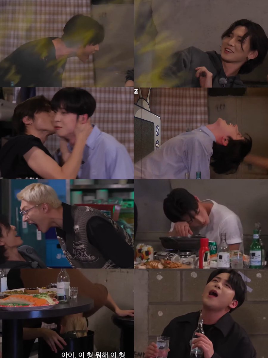 Kindinzin's tweet photo. Ateez bêbados 

Seonghwa: grita grita grita
YeoSang: tô bebado mas ainda penso
Wooyoung: sendo Wooyoung 
Yunho: fatality
Mingi: 🤝 Seonghwa 
San: o que estou fazendo da minha vida? 
HongJoong: a alma já saiu do corpo
Jongho: EU SOU CANTOR https://t.co/B4xTojpA07