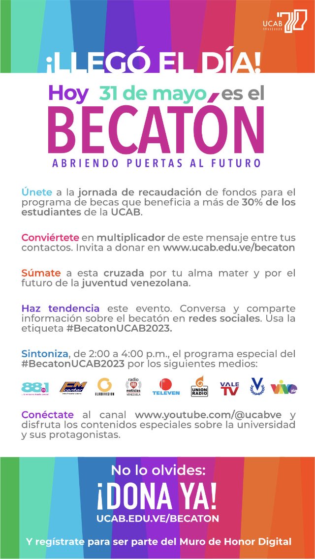 jaimebelloleon's tweet photo. Hoy es un buen día, se celebra el #BecatónUcab2023. ¡Acompáñanos! @enlaucab https://t.co/7YRTKIL0PV