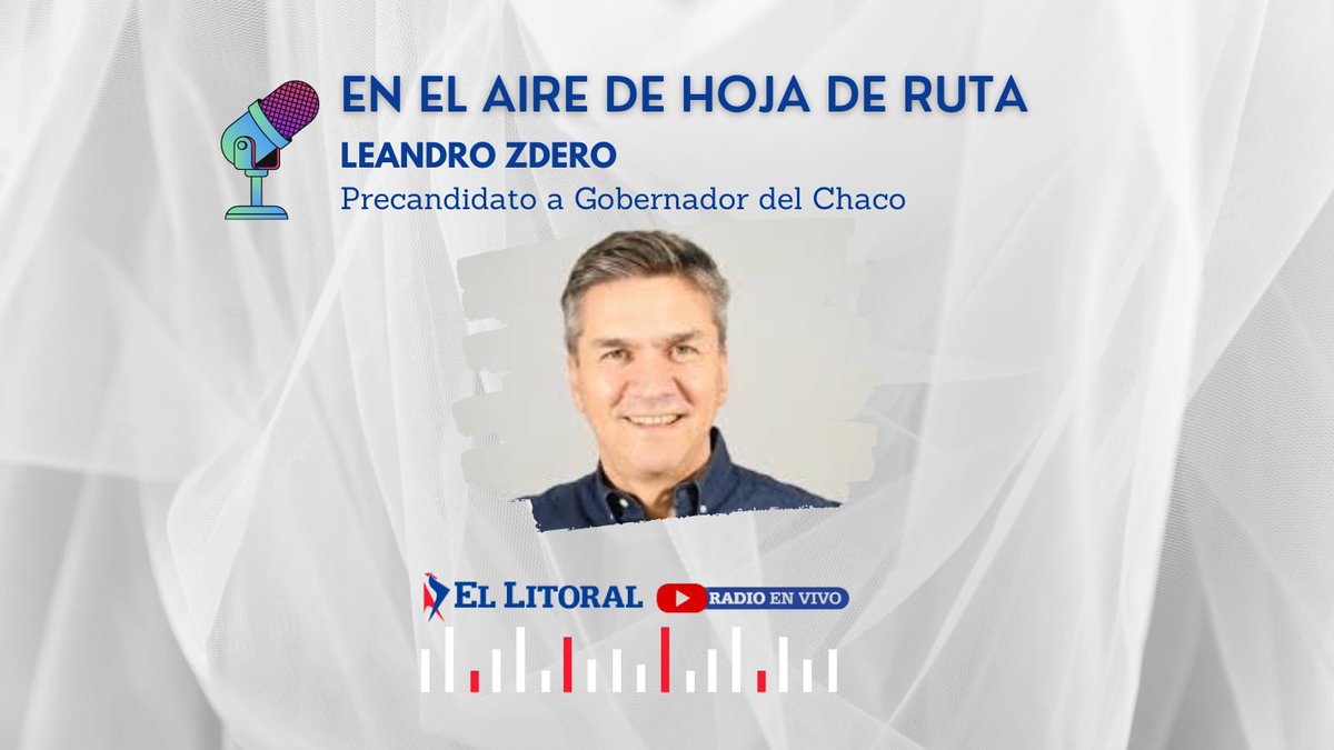 #Ahora en #HojaDeRuta El precandidato a Gobernador del Chaco <a href="/LeandroZdero/">Leandro Zdero</a> con <a href="/EOLedesma/">@EOLedesma</a> y <a href="/CarlosLexcano/">Carlos Lezcano</a>
#ElLitoralRadio
ellitoral.com.ar/radio-en-vivo
<a href="/DiarioElLitoral/">Diario El Litoral</a>