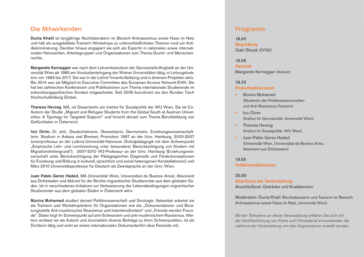 RazaWerner's tweet image. 🗓️On June 14, we present the newest edition of our publication #ÖFSE-Forum. Margarete Kernegger wrote about marginalized students at Austrian universities &amp;amp; takes a "global citizenship education perspective".

Programme &amp;amp; registration👉oefse.at/veranstaltunge…

#marginalization