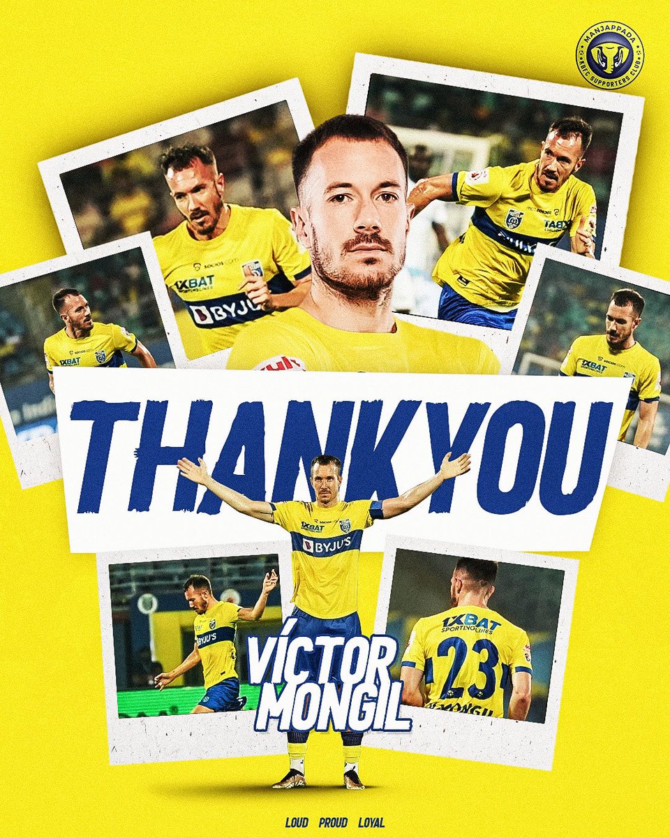 Thank you for playing with your heart on your sleeve, Victor. You will forever have a special place in our hearts! Adios!💛🙌

#KoodeyundManjappada #Manjappada #KBFC
#YennumYellow #കേരളബ്ലാസ്റ്റേഴ്സ്
#OnceaBlasterAlwaysaBlaster