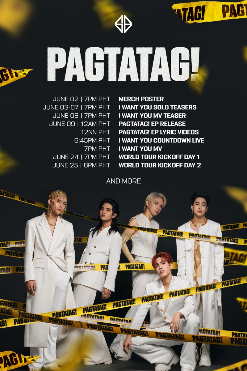 ⚠️ PAGTATAG! SCHEDULER
SB19 2ND EP | JUNE 09, 2023

#SB19 #PAGTATAG #SB19PAGTATAG