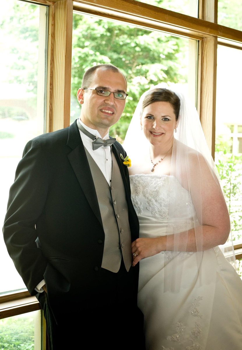 Herrelski's tweet photo. Celebrating our 15th anniversary today!! ❤️ So grateful to have the most patient, kind, loving, dad-joke telling man by my side in this crazy thing called life. Love you @bravesorganist https://t.co/mrLBsVE92G