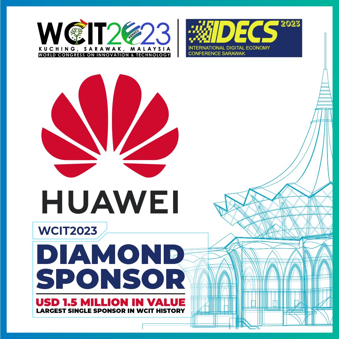 WCITIDECS2023's tweet image. We welcome @HuaweiMalaysia as our first International Diamond Sponsor valued at USD1.5 million in April 2023!

As a global leader in ICT industry, Huawei brings unparalleled expertise and innovation to the forefront of the digital landscape.

#WCITIDECS2023 #WCIT2023 #IDECS2023