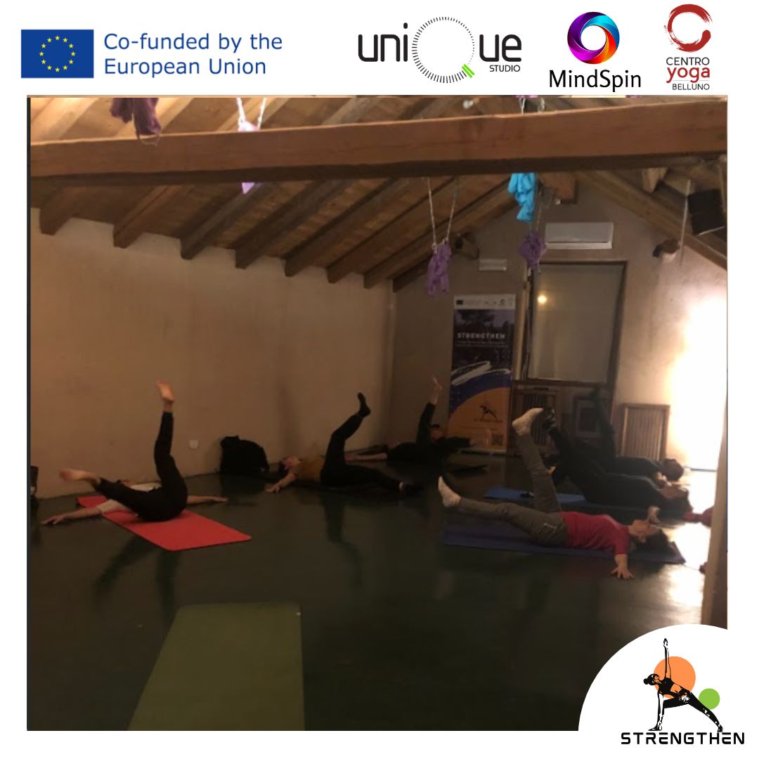 💪The 9th lesson of the second series was successfully completed at Centro Yoga Belluno.  #ErasmusPlus #BeActive #erasmusplussport #eustrengthen #strengthenproject #mindspincyprus #mindspin #uniquepilatesstudio #centroyogabelluno