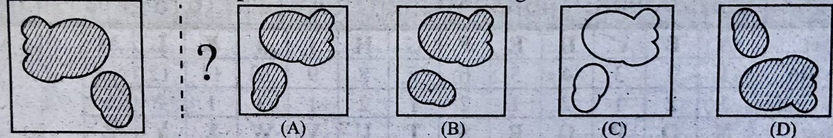 Learn_general's tweet image. #general_knowledge #learn_general  #SpatialReasoningSkills #picturearrangement #mirrorimage #IntelligenceTest #intelligence #test 
#shapes #mirror #image 

•Which of the given shapes is the correct mirror image? Answer with your reasoning.